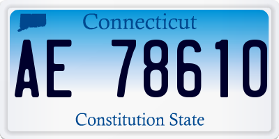 CT license plate AE78610