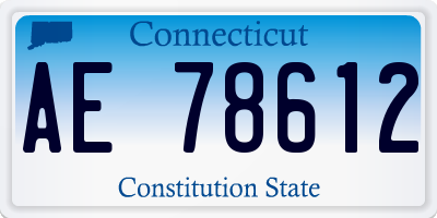 CT license plate AE78612