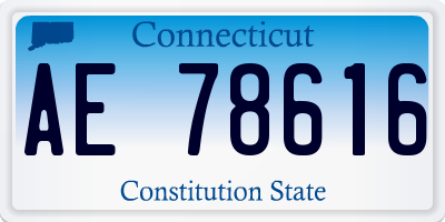 CT license plate AE78616