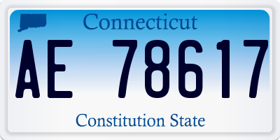 CT license plate AE78617