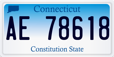 CT license plate AE78618