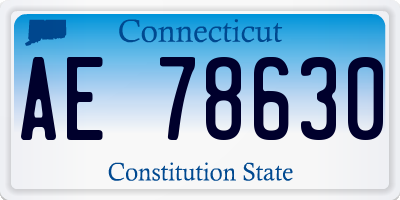 CT license plate AE78630