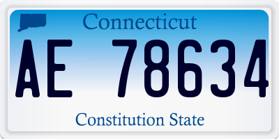 CT license plate AE78634