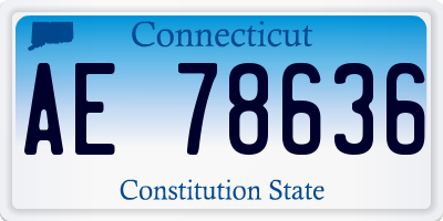 CT license plate AE78636