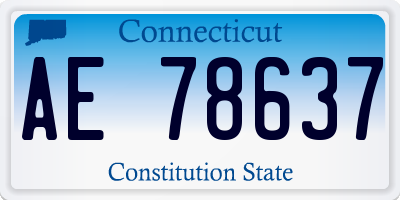CT license plate AE78637