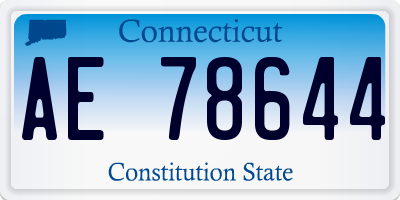 CT license plate AE78644