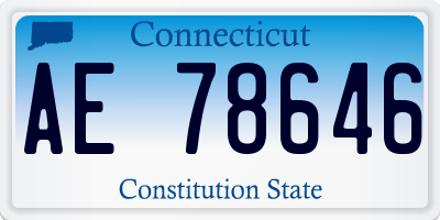 CT license plate AE78646