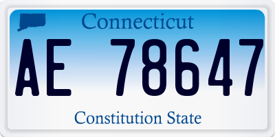 CT license plate AE78647