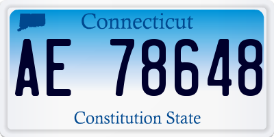 CT license plate AE78648