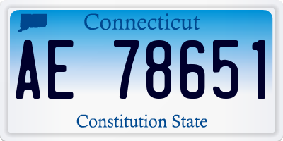 CT license plate AE78651