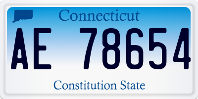 CT license plate AE78654