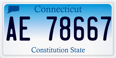 CT license plate AE78667
