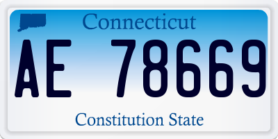 CT license plate AE78669