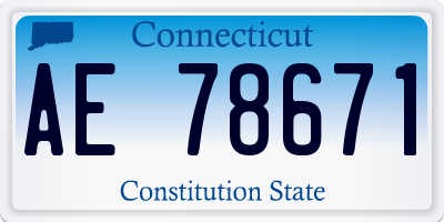 CT license plate AE78671