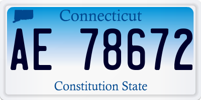 CT license plate AE78672