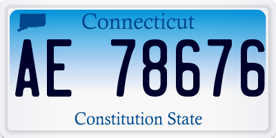 CT license plate AE78676