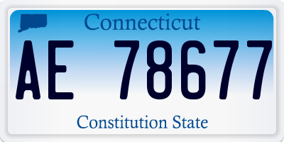 CT license plate AE78677
