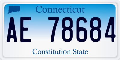 CT license plate AE78684