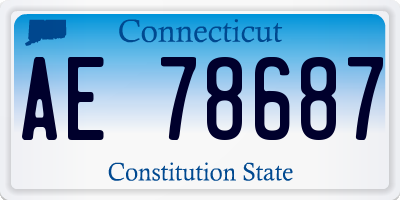 CT license plate AE78687