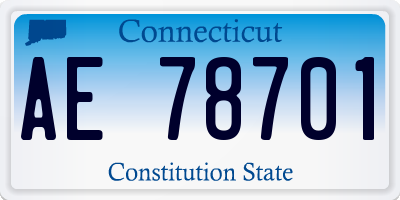 CT license plate AE78701
