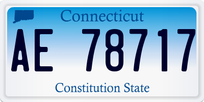 CT license plate AE78717
