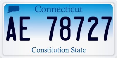 CT license plate AE78727