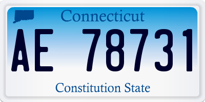 CT license plate AE78731