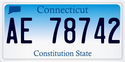 CT license plate AE78742