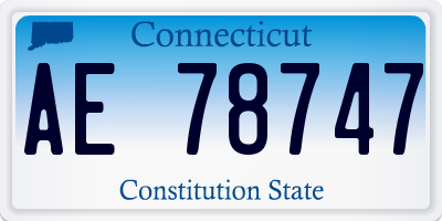 CT license plate AE78747