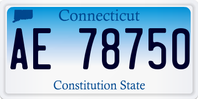 CT license plate AE78750