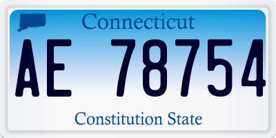 CT license plate AE78754