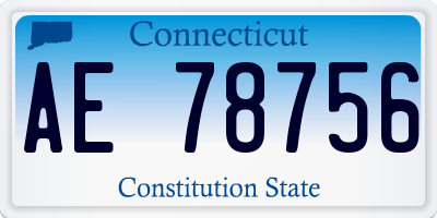 CT license plate AE78756