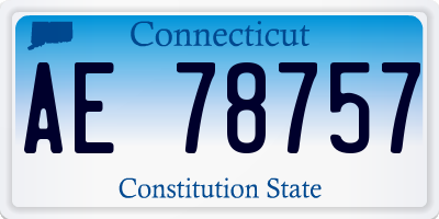 CT license plate AE78757