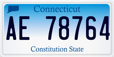 CT license plate AE78764
