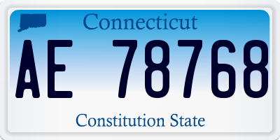 CT license plate AE78768