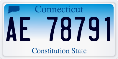 CT license plate AE78791