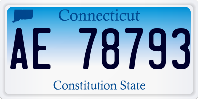 CT license plate AE78793