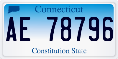 CT license plate AE78796