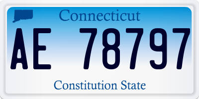 CT license plate AE78797