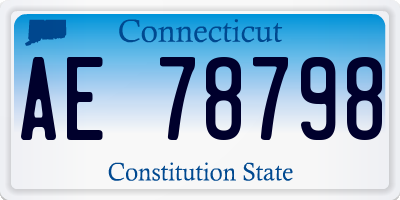 CT license plate AE78798