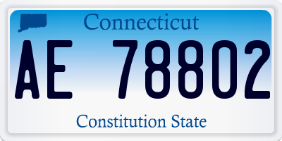CT license plate AE78802