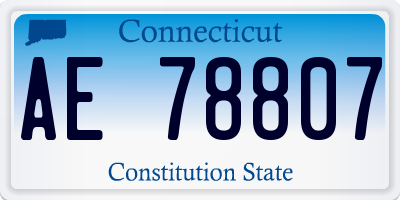 CT license plate AE78807