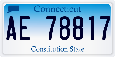 CT license plate AE78817
