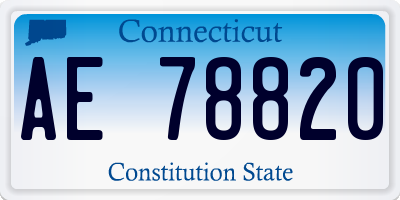CT license plate AE78820