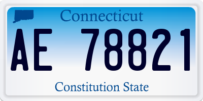 CT license plate AE78821