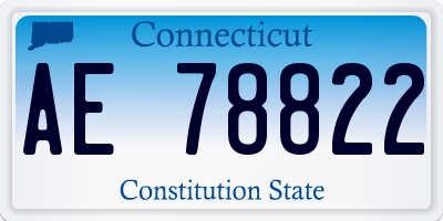 CT license plate AE78822