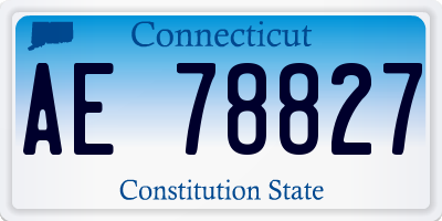 CT license plate AE78827