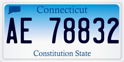 CT license plate AE78832