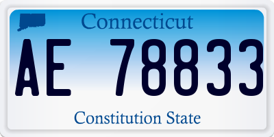 CT license plate AE78833