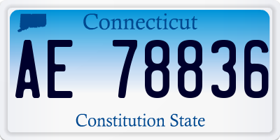 CT license plate AE78836